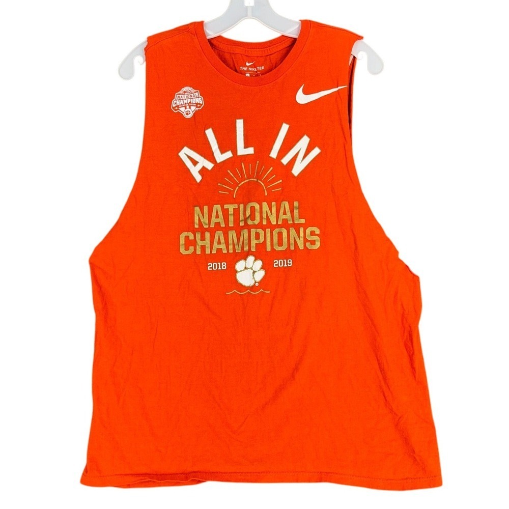 Clemson University Shirt Mens L Nike Tigers National Champs College Football